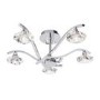 Langella Chrome Effect Semi Flush Ceiling Light with 5 Lights & Crystal Glass Finish