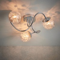 3 Light Chrome Semi Flush Ceiling Mount - Auria