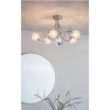Auria 6 Light Semi Flush Ceiling Light with Chrome Wire in Clear Glass Finish