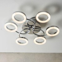 LED Semi Flush Ceiling Light in Chrome - Hoopla