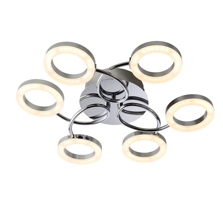 LED Semi Flush Ceiling Light in Chrome - Hoopla