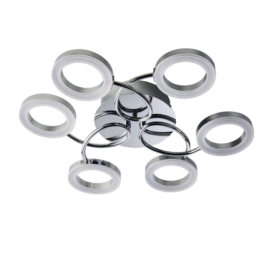 LED Semi Flush Ceiling Light in Chrome - Hoopla