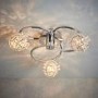 Talia 3 Light Semi Flush Ceiling Light with Chrome Plate & Clear Crystal Glass Finish