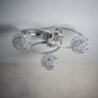 Talia 3 Light Semi Flush Ceiling Light with Chrome Plate & Clear Crystal Glass Finish