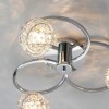 Talia 3 Light Semi Flush Ceiling Light with Chrome Plate &amp; Clear Crystal Glass Finish