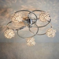 5 Light Chrome Twisted Semi Flush Ceiling Fixture - Talia