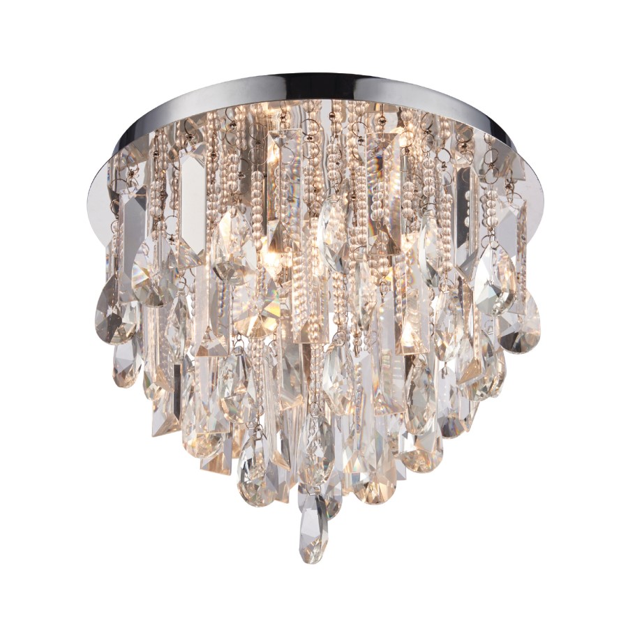 Small Crystal Flush Ceiling Light - Siena