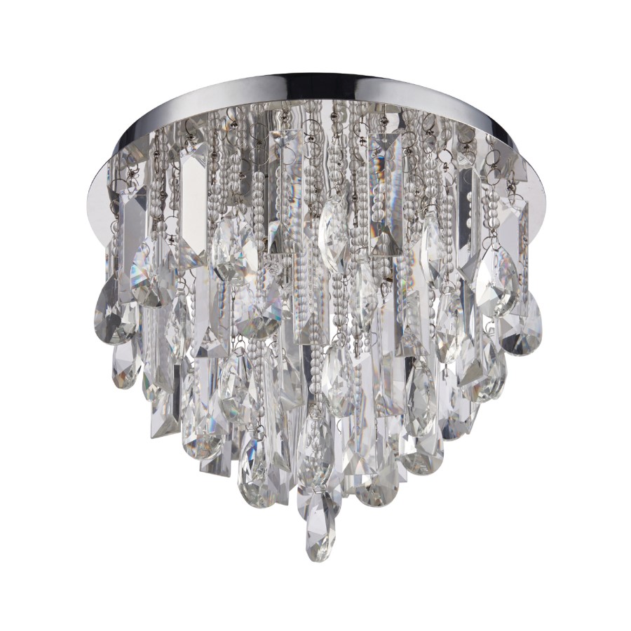 Small Crystal Flush Ceiling Light - Siena