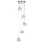 Hanging Pendant with 5 Lights in Chrome & Crystals - Talia