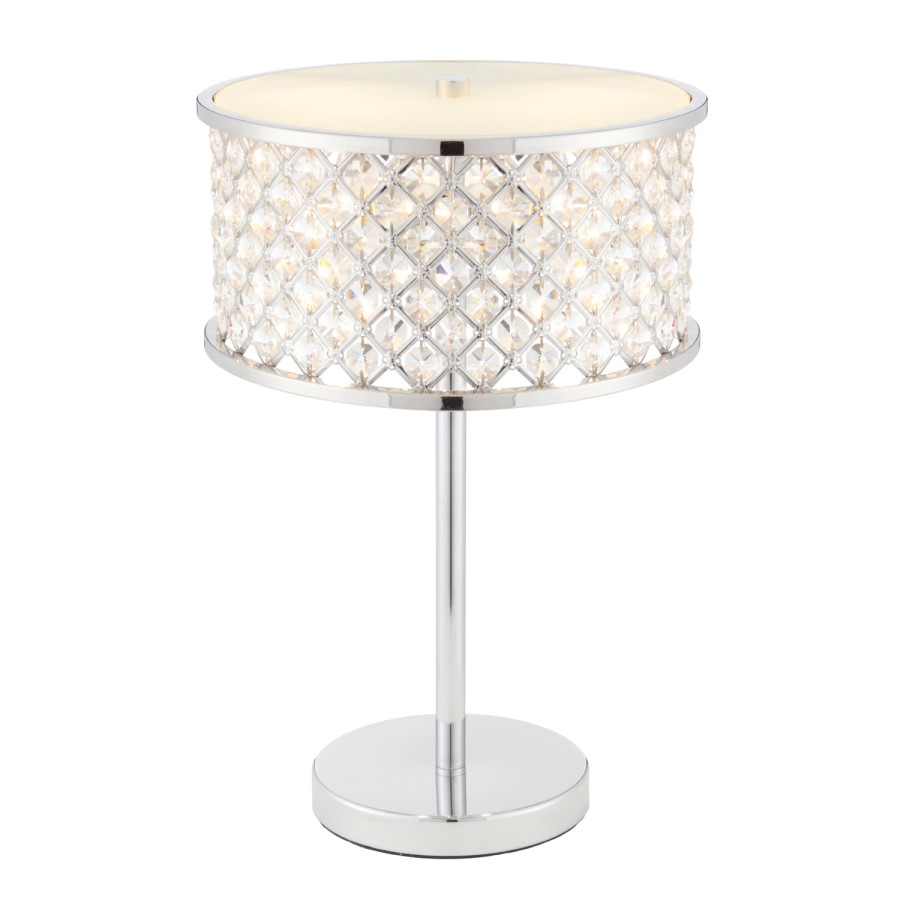 Chrome & Crystal Table Lamp - Hudson