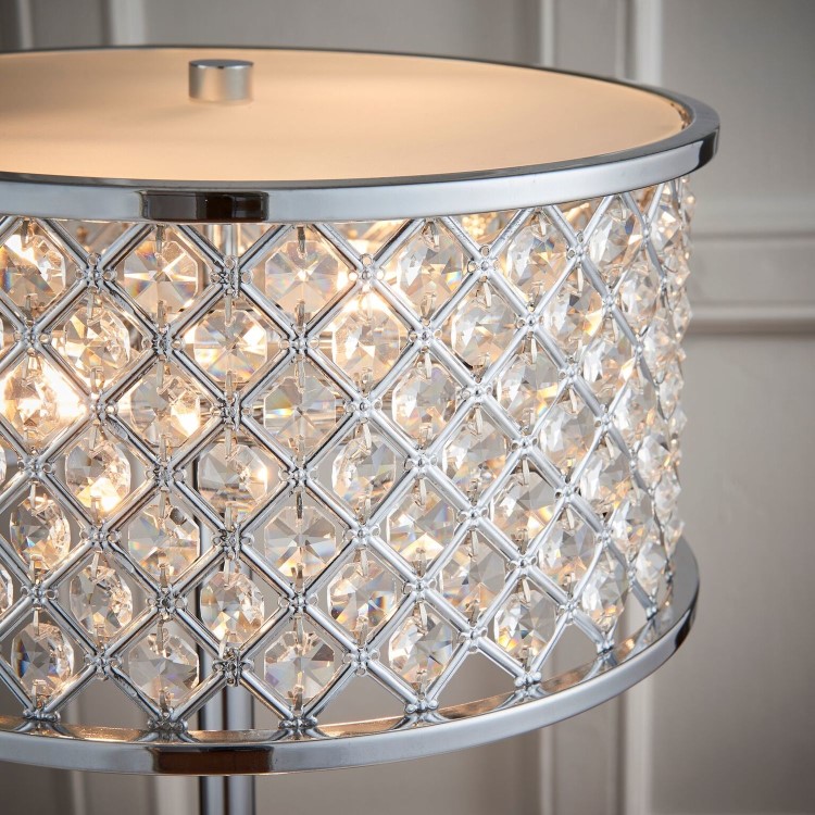 Chrome & Crystal Table Lamp - Hudson