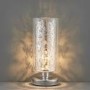 Lacy Leaf Design Chrome Touch Table Lamp with Clear Glass Finish