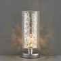Lacy Leaf Design Chrome Touch Table Lamp with Clear Glass Finish