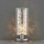 Lacy Leaf Design Chrome Touch Table Lamp with Clear Glass Finish
