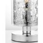 Lacy Leaf Design Chrome Touch Table Lamp with Clear Glass Finish