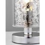 Lacy Leaf Design Chrome Touch Table Lamp with Clear Glass Finish