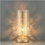 Lacy Leaf Design Antique Brass Touch Table Lamp with Clear Glass Finish