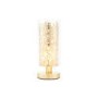 Lacy Leaf Design Antique Brass Touch Table Lamp with Clear Glass Finish