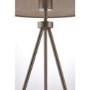 Nickel Tripod Table Lamp with Grey Shade- Tri