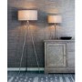 Nickel Tripod Table Lamp with Grey Shade- Tri