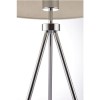 Ivory Shade Chrome Tripod Table Lamp - Tri