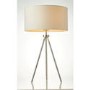 Ivory Shade Chrome Tripod Table Lamp - Tri