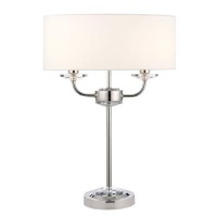 GRADE A1 - White & Nickel Table Lamp - Nixon