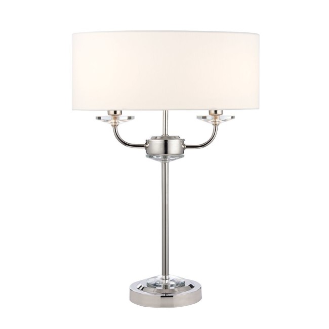 White & Nickel Table Lamp - Nixon