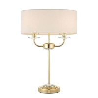 White & Brass Table Lamp - Nixon
