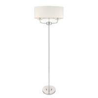 White Shade & Silver Floor Lamp - Nixon