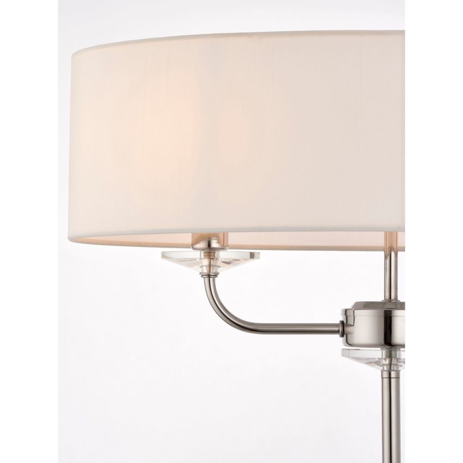 White Shade & Silver Floor Lamp - Nixon