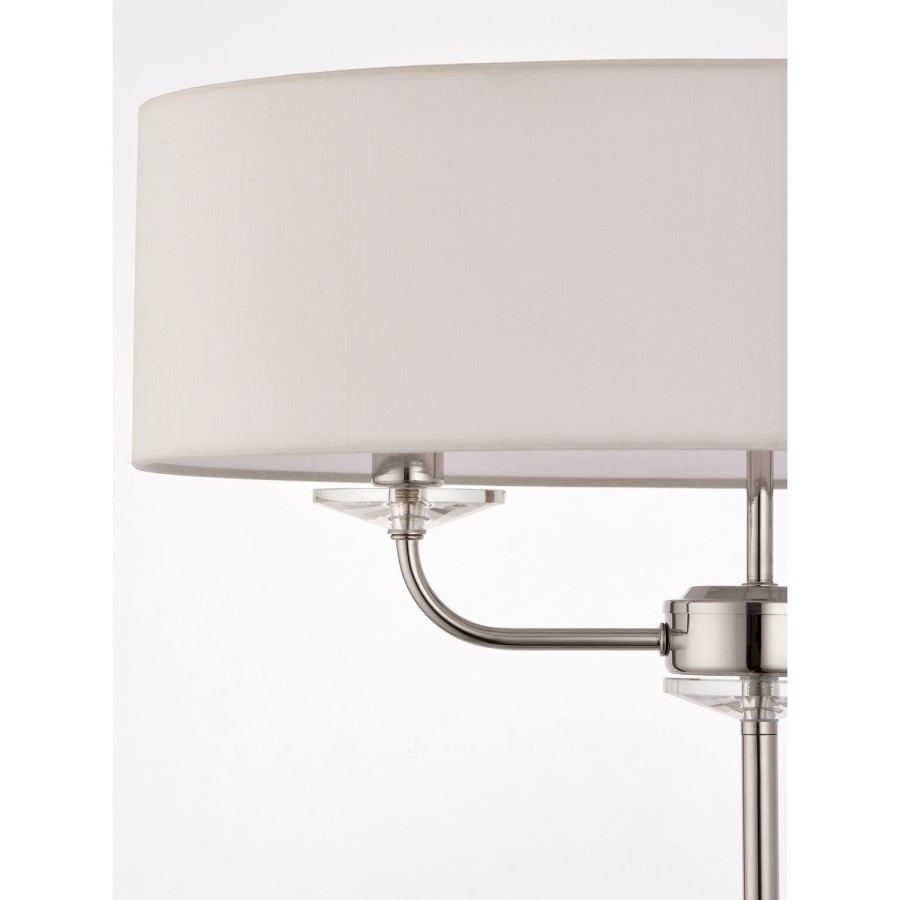 White Shade & Silver Floor Lamp - Nixon