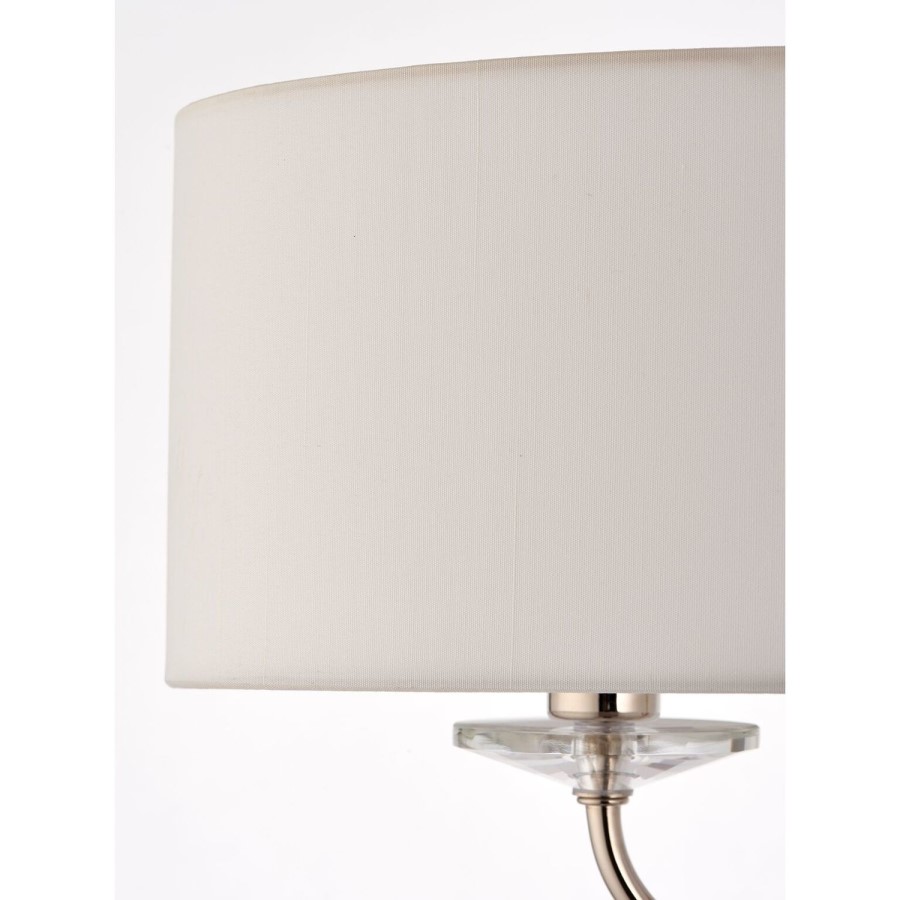 White Shade & Silver Floor Lamp - Nixon