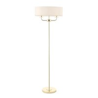 White & Brass Floor Lamp - Nixon