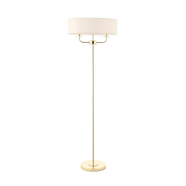 White & Brass Floor Lamp - Nixon