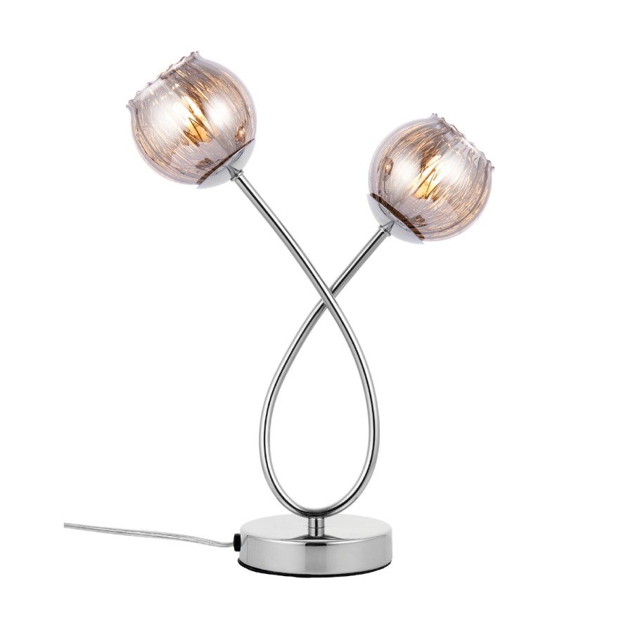 Smoked Glass Touch Table Lamp - Aerith