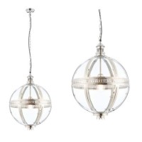 Vienna Ceiling Pendant Light with Nickel Plated Brass & Glass Finish
