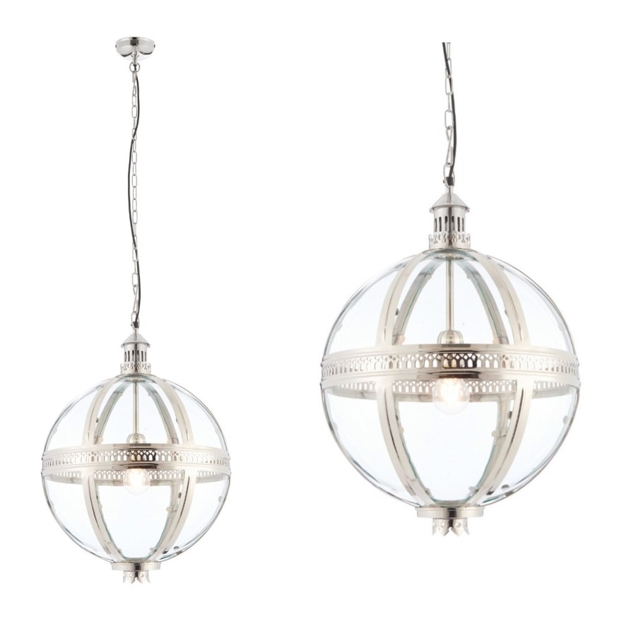Vienna Ceiling Pendant Light with Nickel Plated Brass & Glass Finish