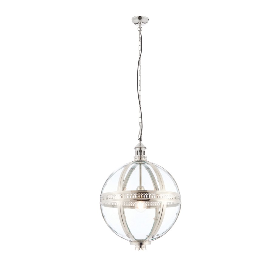 Vienna Ceiling Pendant Light with Nickel Plated Brass & Glass Finish