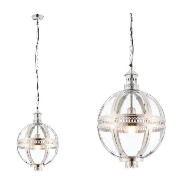 Vienna Ceiling Pendant Light with Nickel & Glass Finish