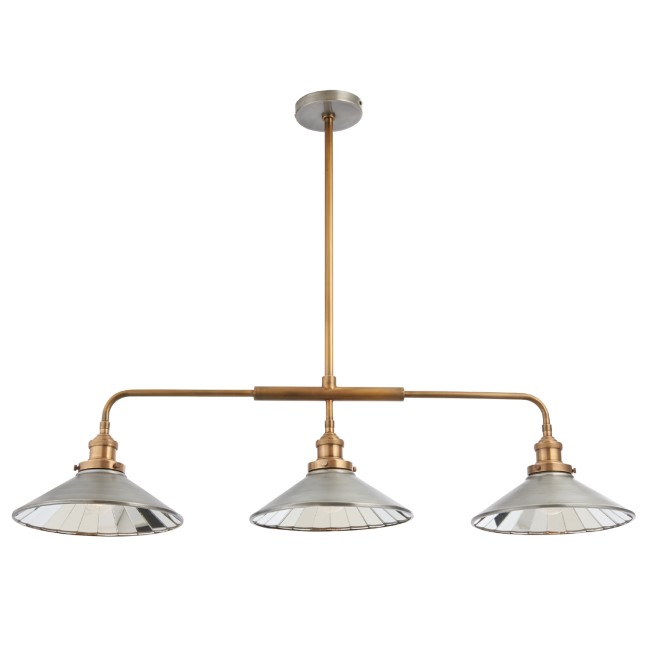 Tabyas Bar Ceiling Light with Zinc & Brass Finish - Industrial Style