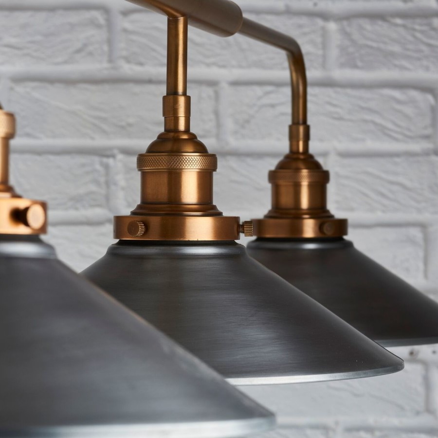 Tabyas Bar Ceiling Light with Zinc & Brass Finish - Industrial Style
