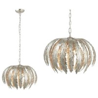 GRADE A1 - Box Opened Delphine Chrome Leaf Pendant Light GRADE A1 - Box Opened Delphine Chrome Leaf Pendant Light