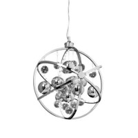 Chrome Pendant Light with Rings & Glass - Muni