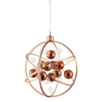 Copper Pendant Light with Rings & Glass - Muni