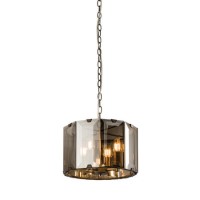 8 Light Drum Smoked Glass Chandelier - Clooney