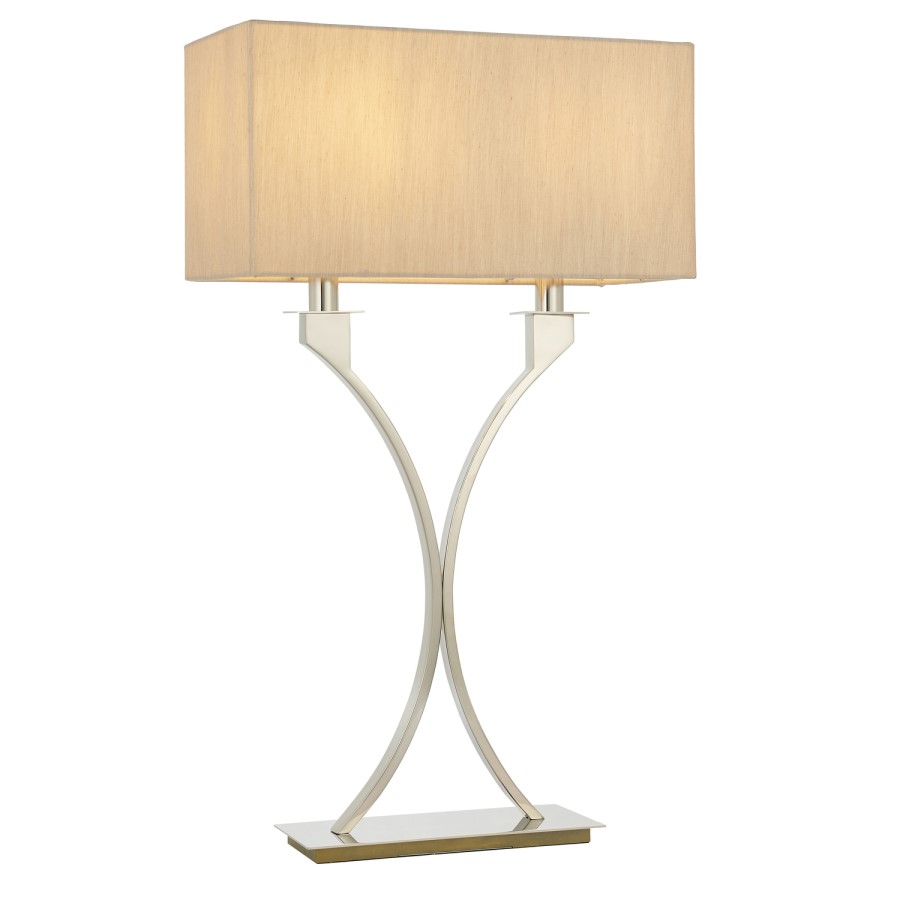 Cream Shade & Nickel Table Lamp - Vienna