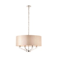 Nickel 4 Light Pendant Chandelier with Shade - Vienna Nickel 4 Light Pendant Chandelier with Shade - Vienna