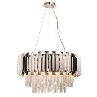 Chrome Pendant with Glass Crystals & 6 Lights - Valetta