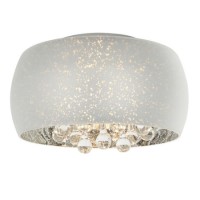 Chrome & Glass Drops Flush Ceiling Light - Eclipse